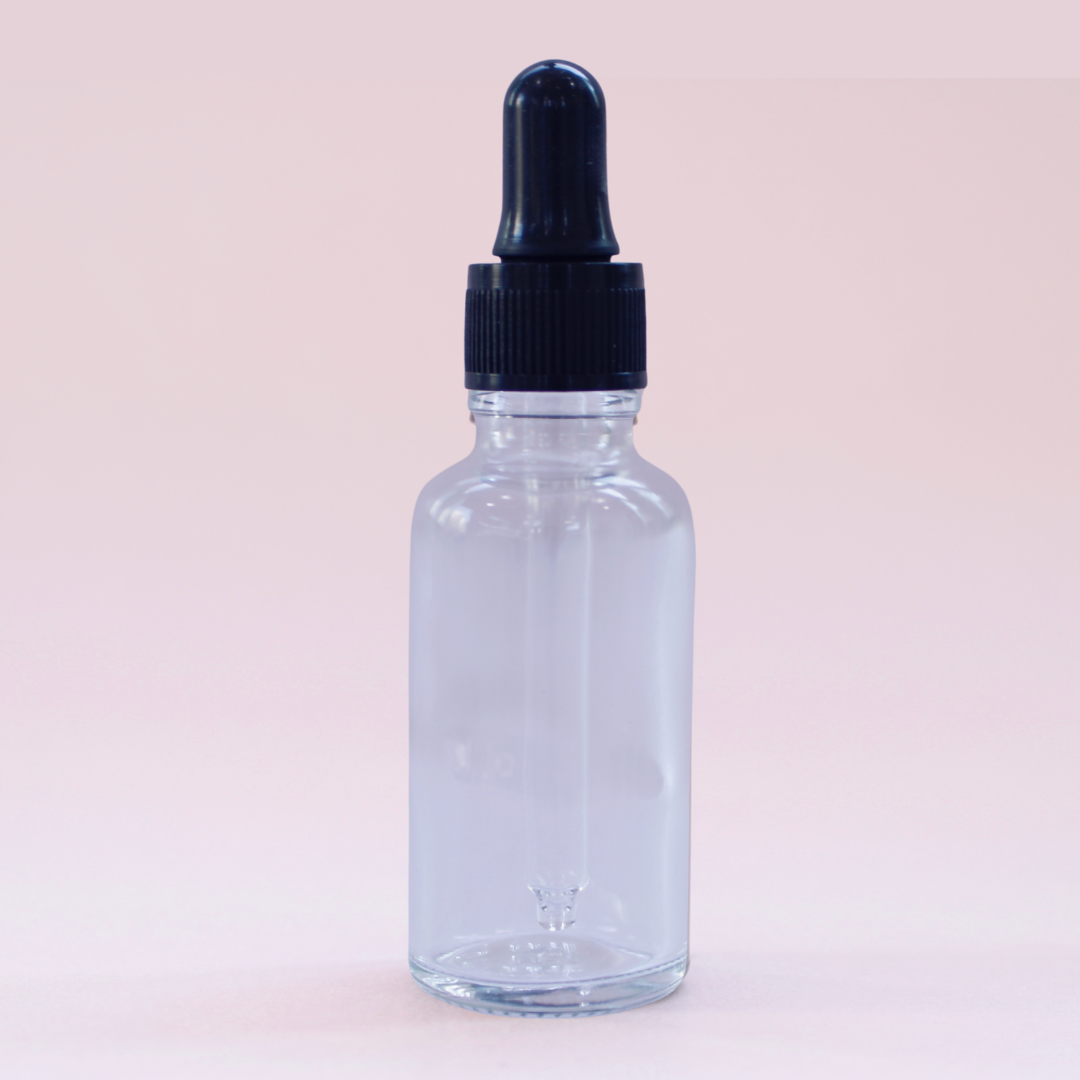 FRASCO TRANSPARENTE 30 ML CON BULBO NEGRO