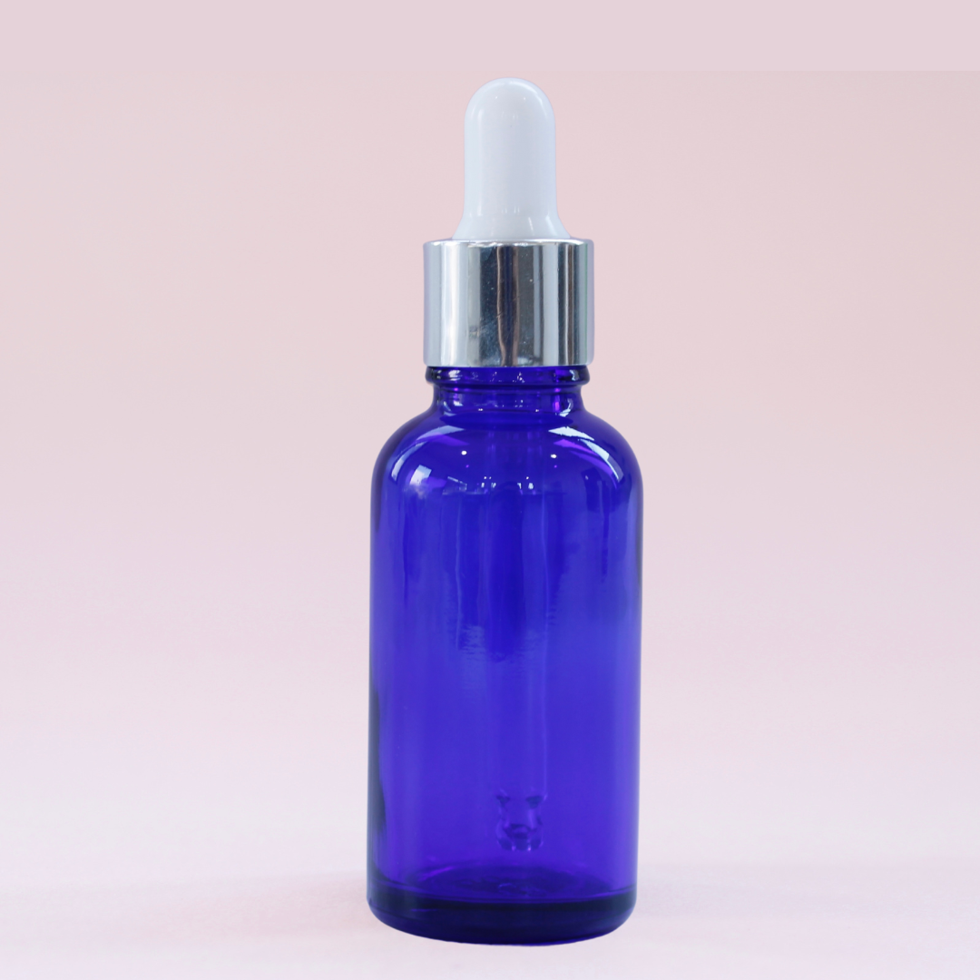 FRASCO AZUL 30 ML CON BULBO PLATEADO