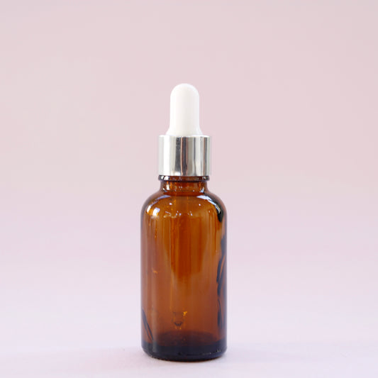 FRASCO AMBAR 30 ML CON BULBO PLATEADO