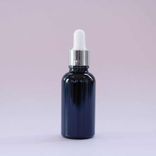 FRASCO NEGRO 30 ML CON BULBO PLATEADO